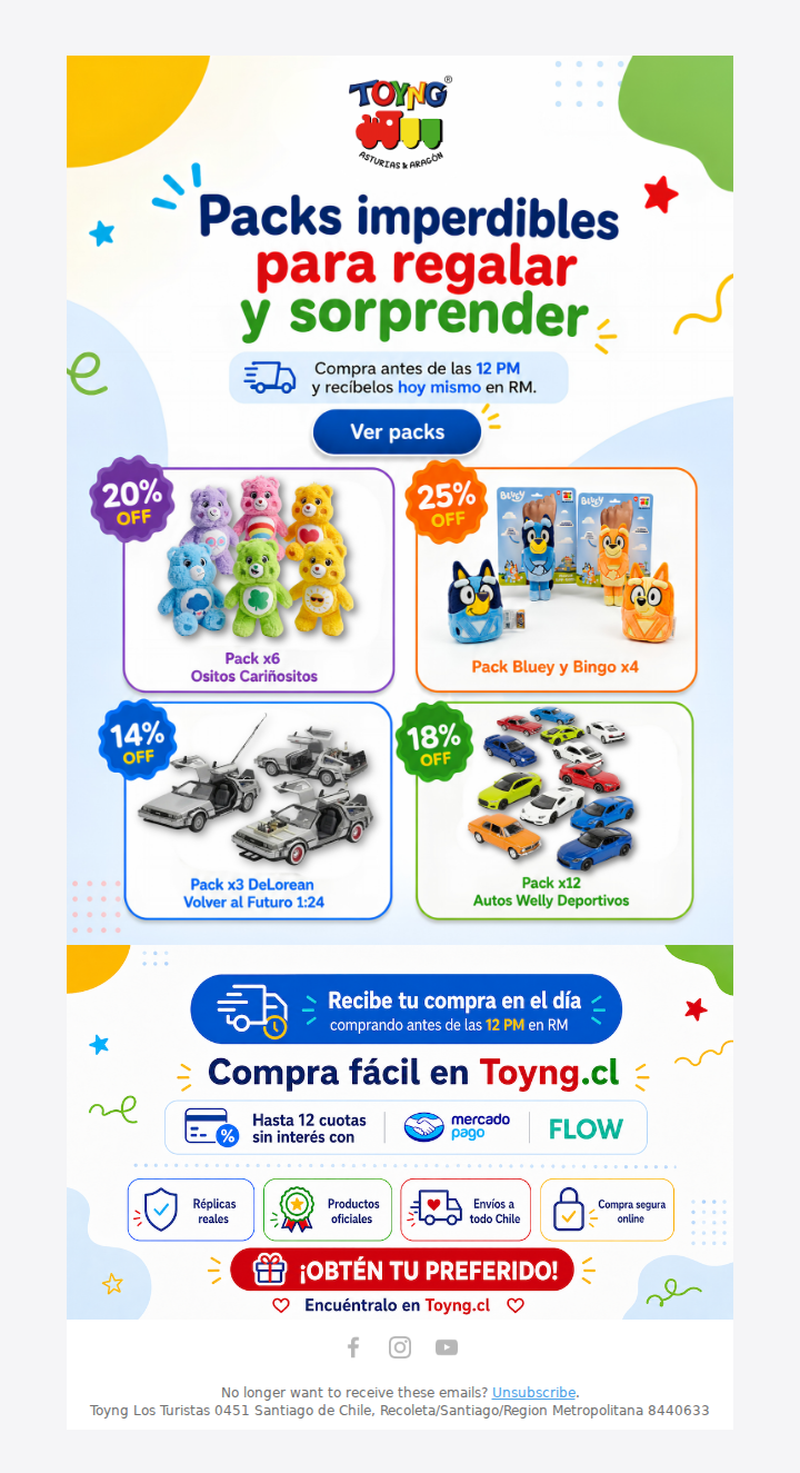 Más diversión en una sola compra 🎉