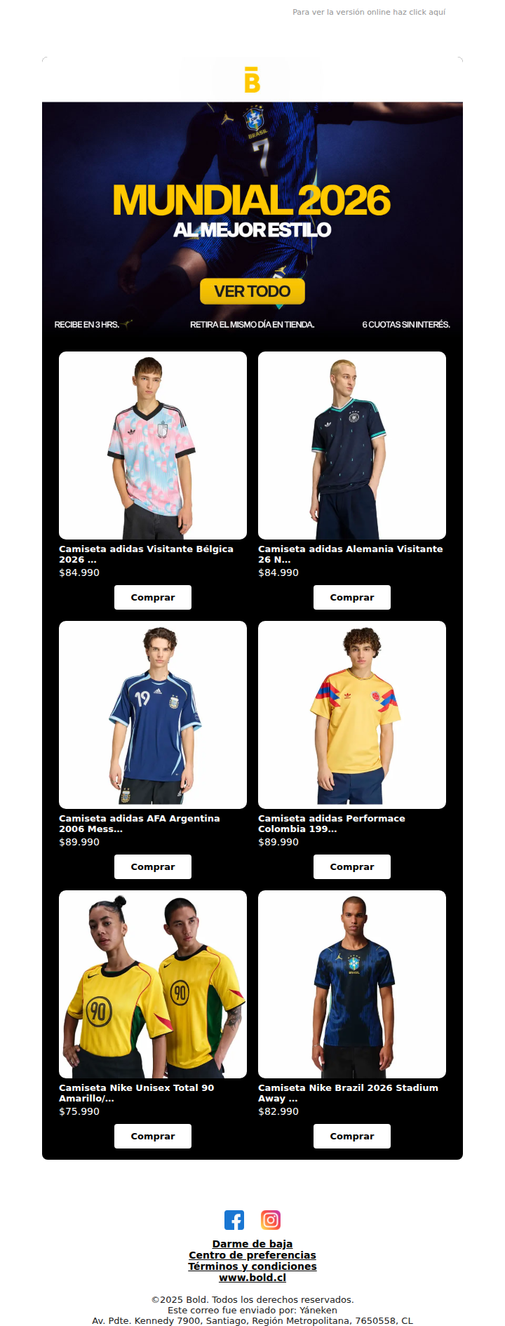 ¿Mundial? Tu cancha es tu outfit BOLD. Aquí➡️