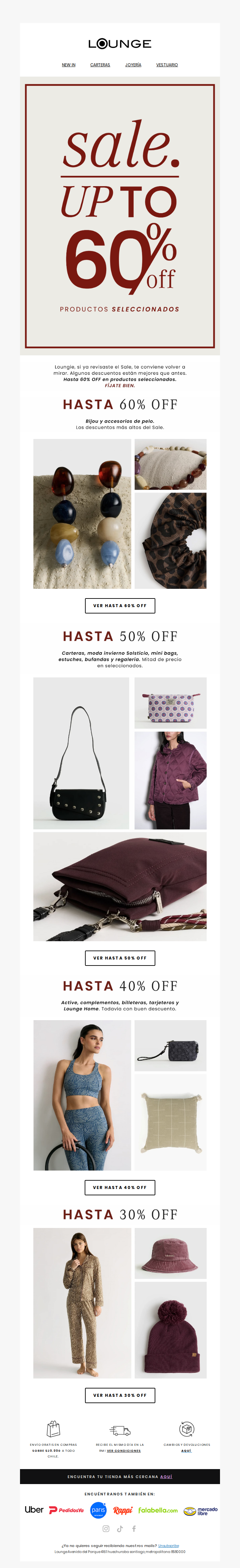 Loungie, miraste bien los descuentos? 👀 Hasta 60% OFF
