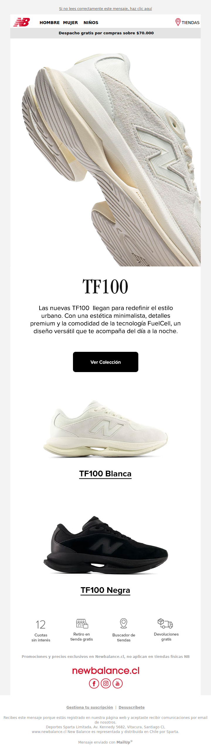 TF100: comodidad en cada paso