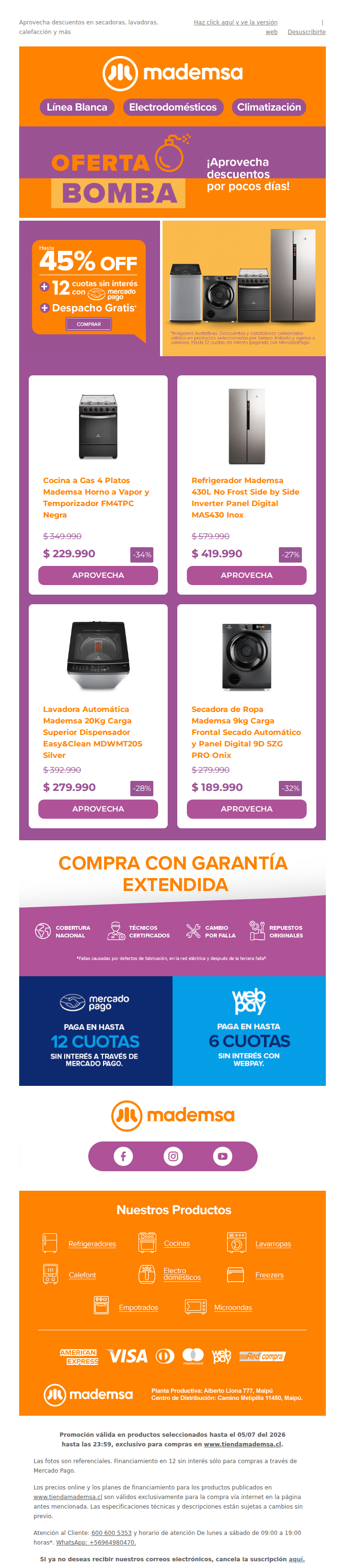💣 Oferta Bomba: hasta 45% OFF