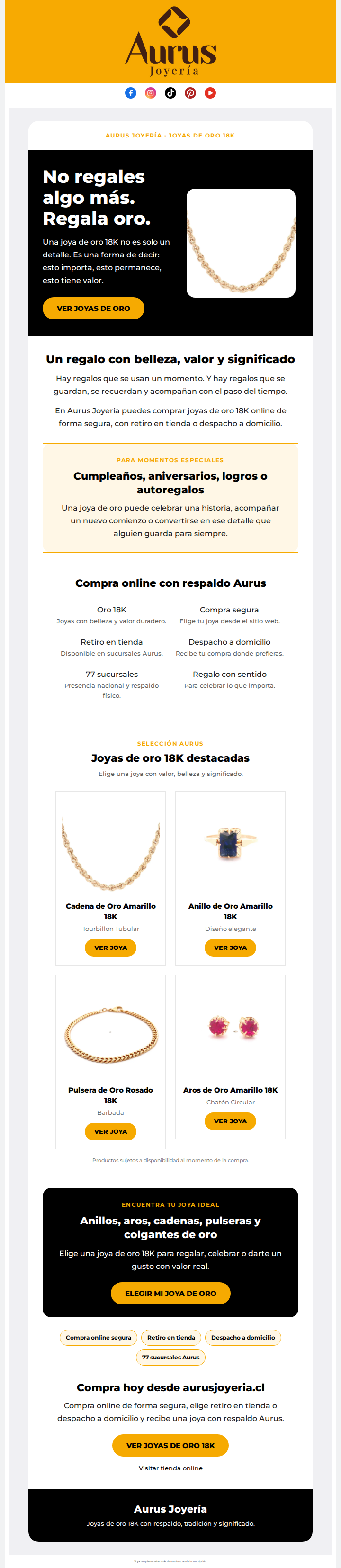 , no regales algo más. Regala oro.💍
