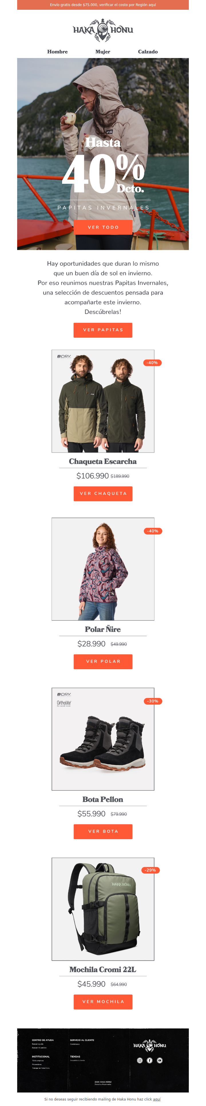 Hasta 40% dcto. este invierno