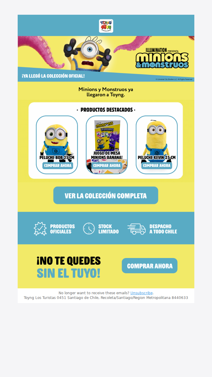 💛 La colección oficial de Minions ya llegó a Toyng