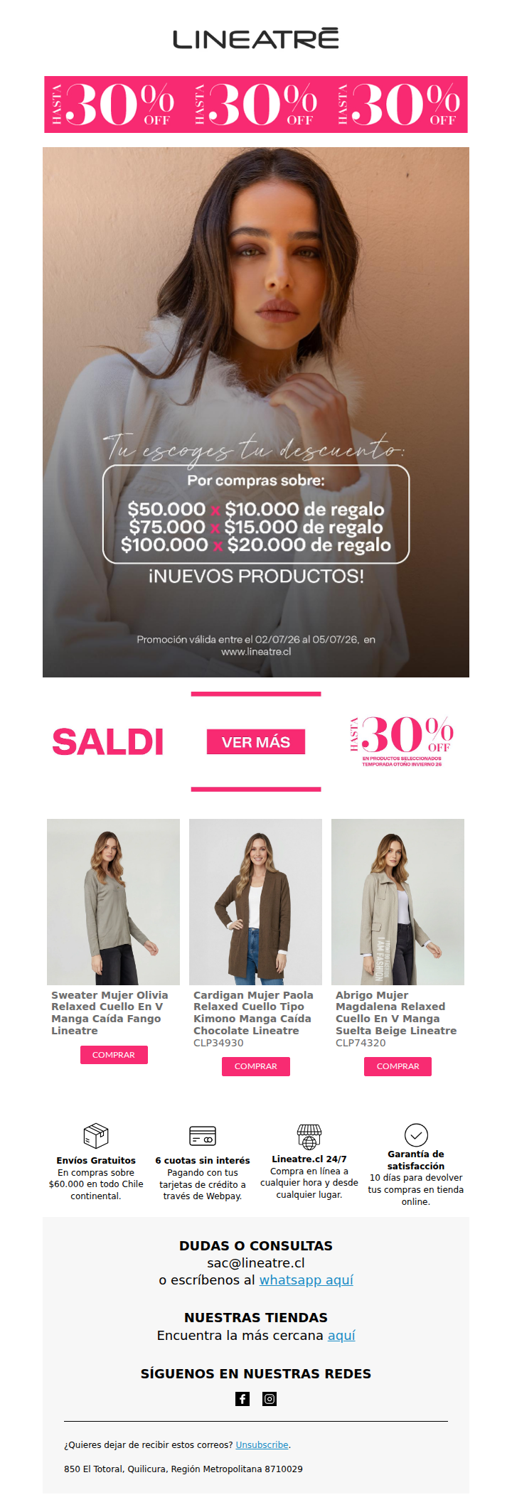 ¡Hasta $25.000 de descuento en Lineatre!