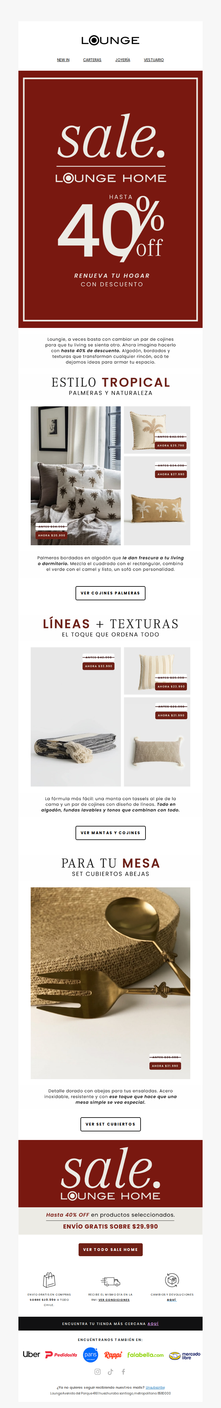 Sale Lounge Home hasta 40% OFF