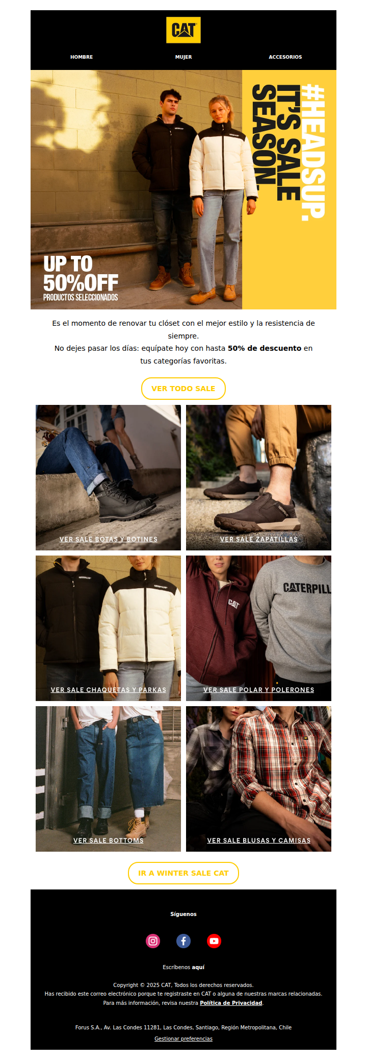 #HEADSUP: El invierno avanza y el Winter Sale también ¡Hasta 50% OFF!