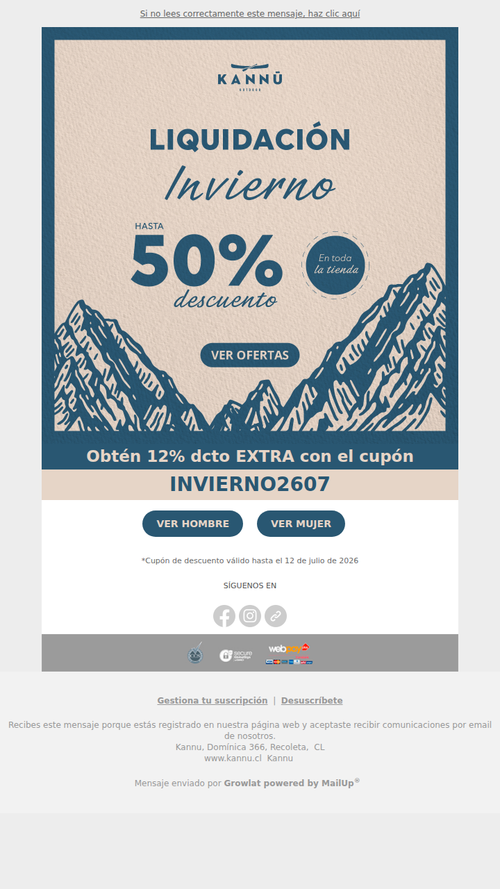 Liquidación invierno con descuento EXTRA ⛰