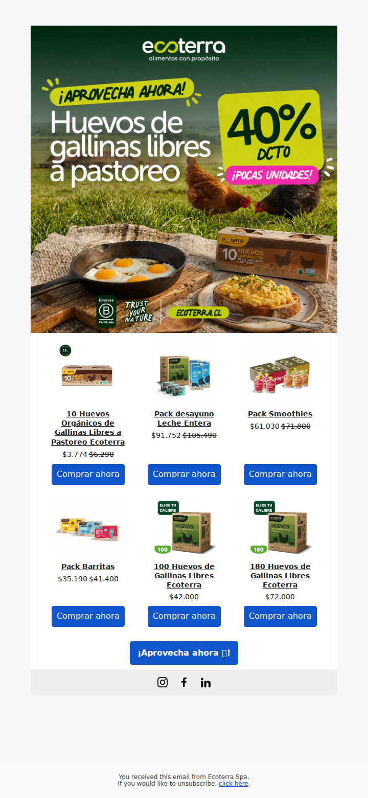 ¡Últimas unidades HASTA 40% OFF 💚!