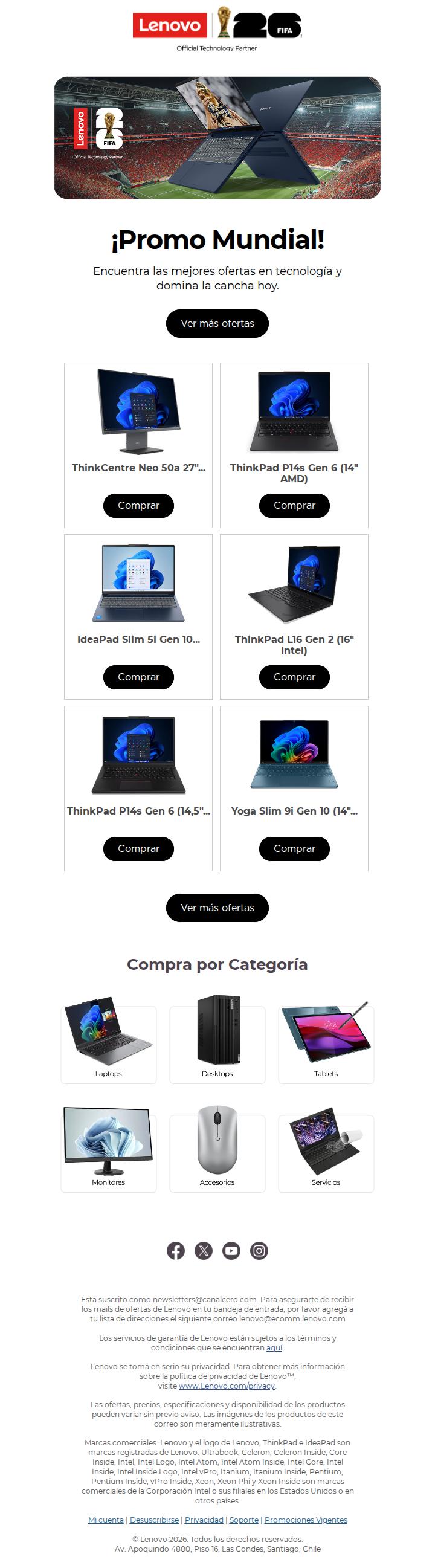 Vive la temporada del fútbol con Lenovo 🌎