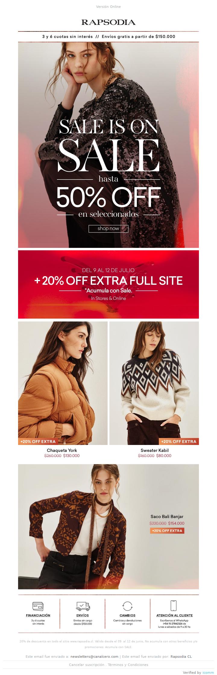 Hasta 50% OFF + 20% OFF Extra Full Site 🌟