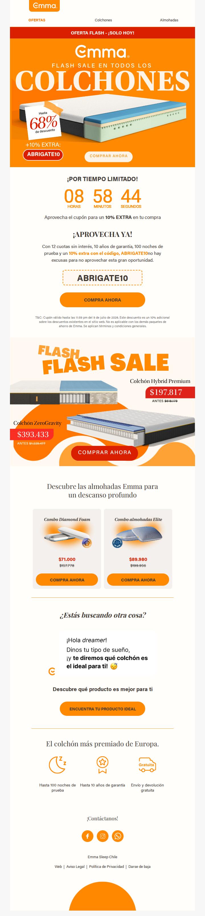 ⚡¡FLASH SALE en todos los colchones Emma!