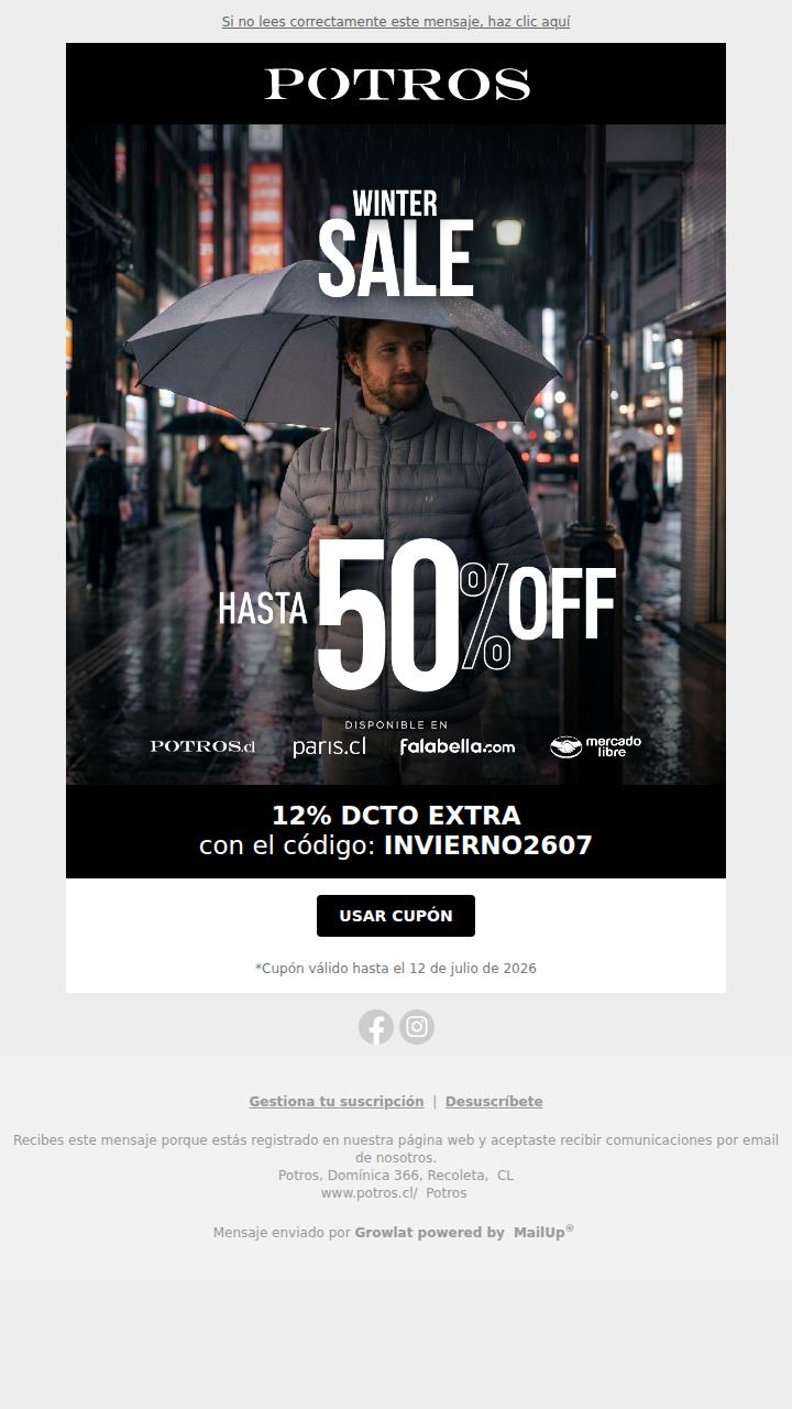 Winter Sale + Cupón extra de regalo 🎟 úsalo ahora!