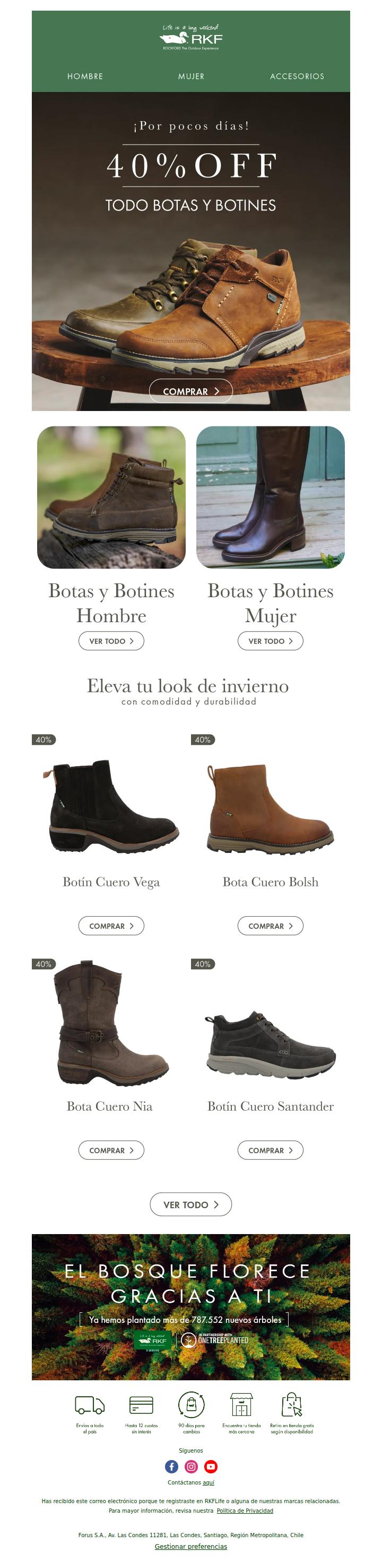 40%OFF todo botas y botines 🥾