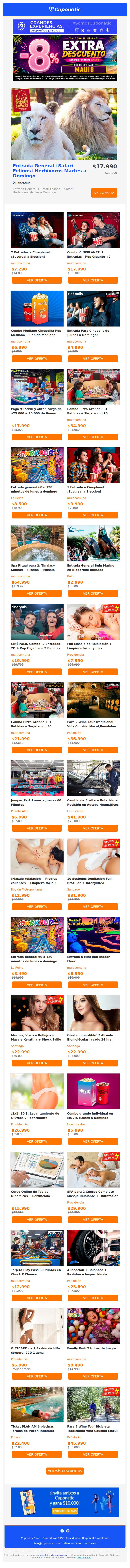 ⛱¡Sigue la Ola del Ahorro! -7% EXTRA⛱Chuck E. Cheese / Parkour / Coney Park