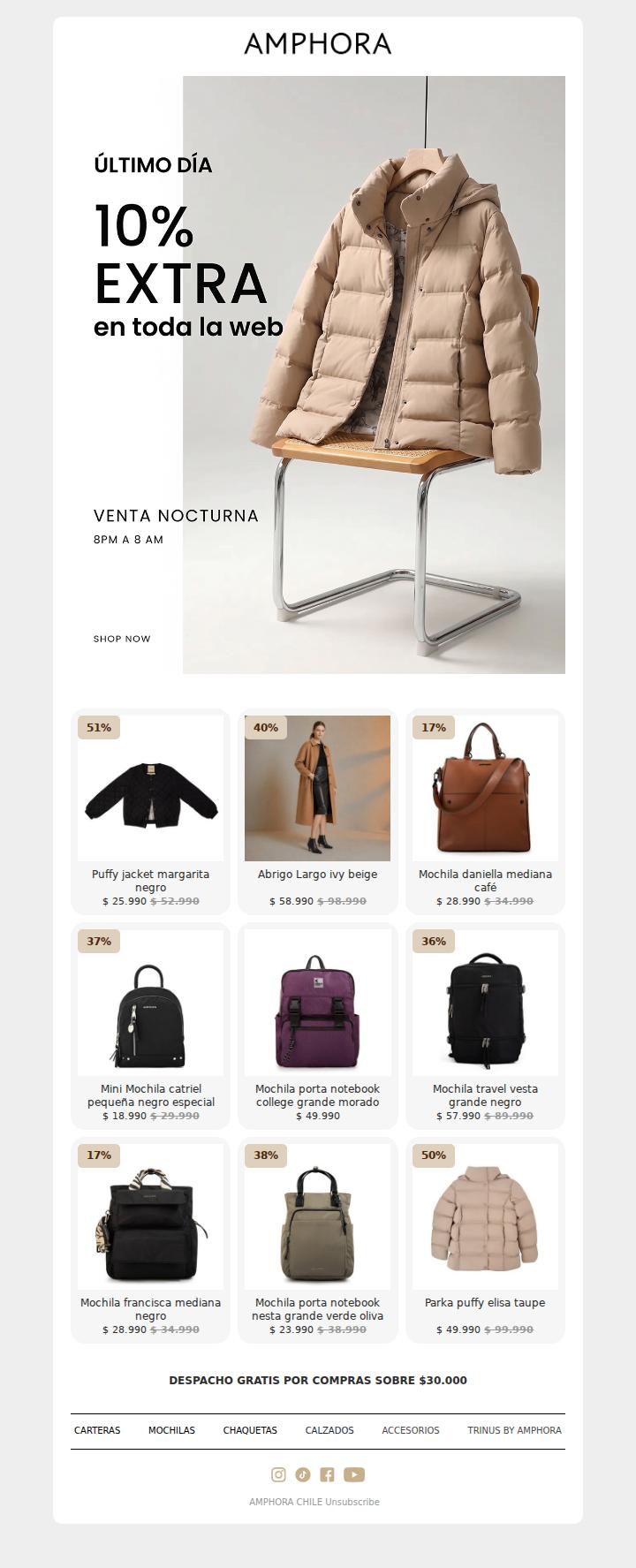 ¡ÚLTIMO DÍA! Extra 10% de descuento en toda la web