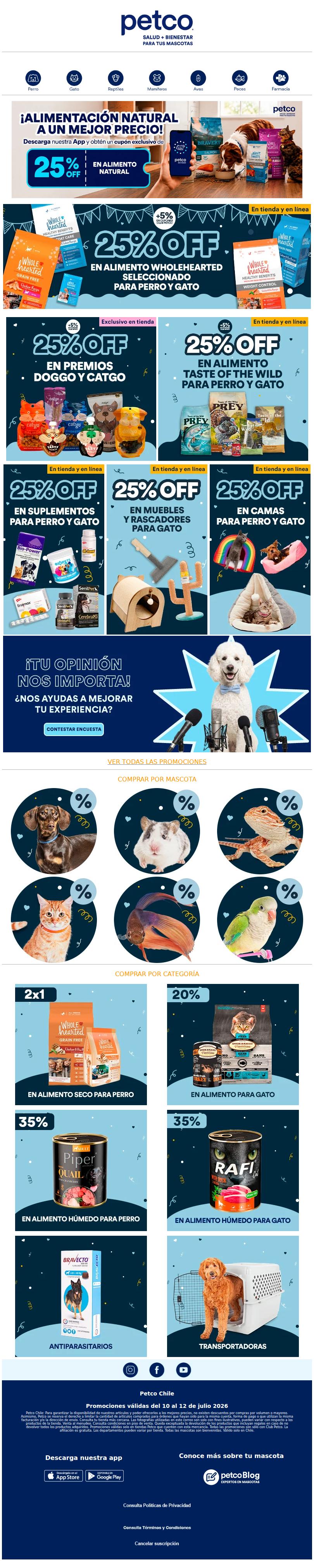 🛒 25% en alimento, camas, rascadores y más