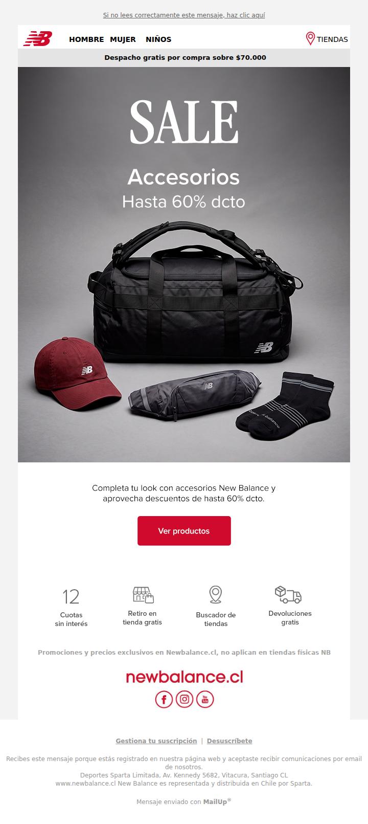 🎒 Accesorios New Balance: hasta 60% OFF