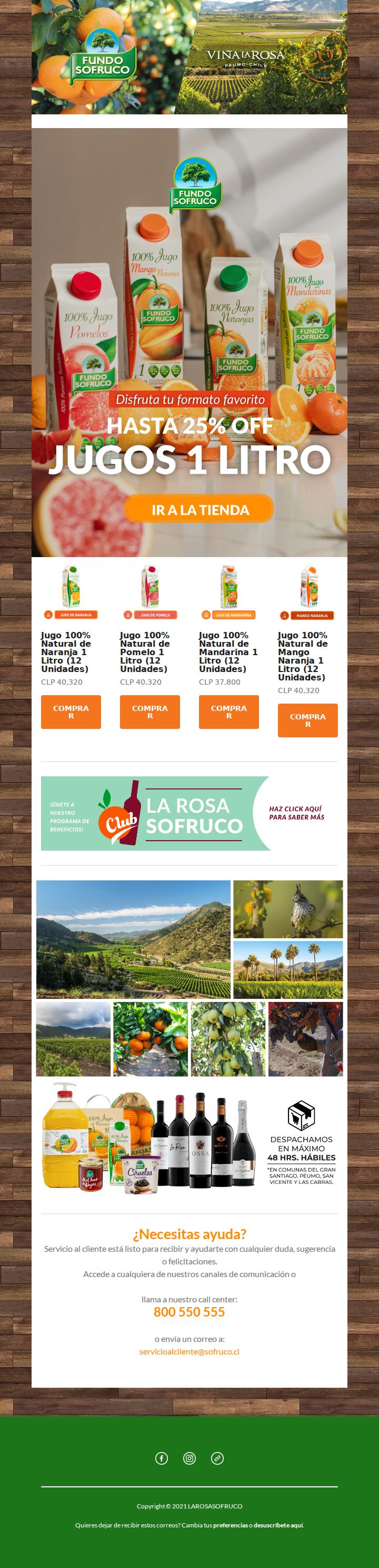 ¡25% OFF en jugos de 1 litro! 🍊💦