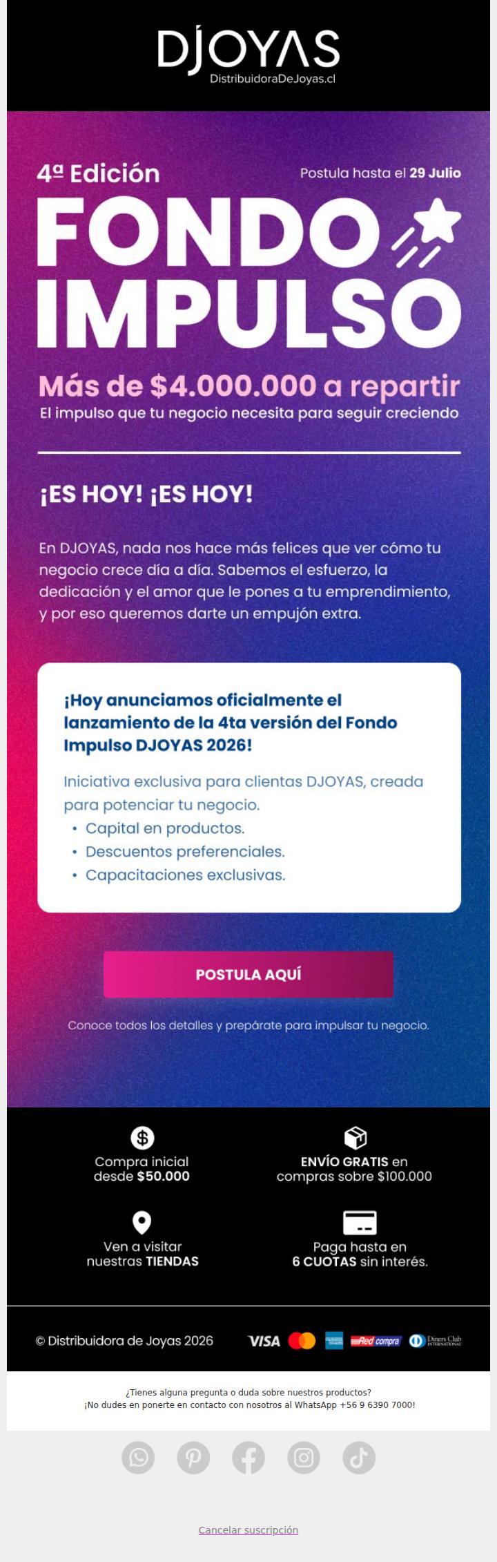  ¡Lanzamos el Fondo Impulso DJOYAS 2026!