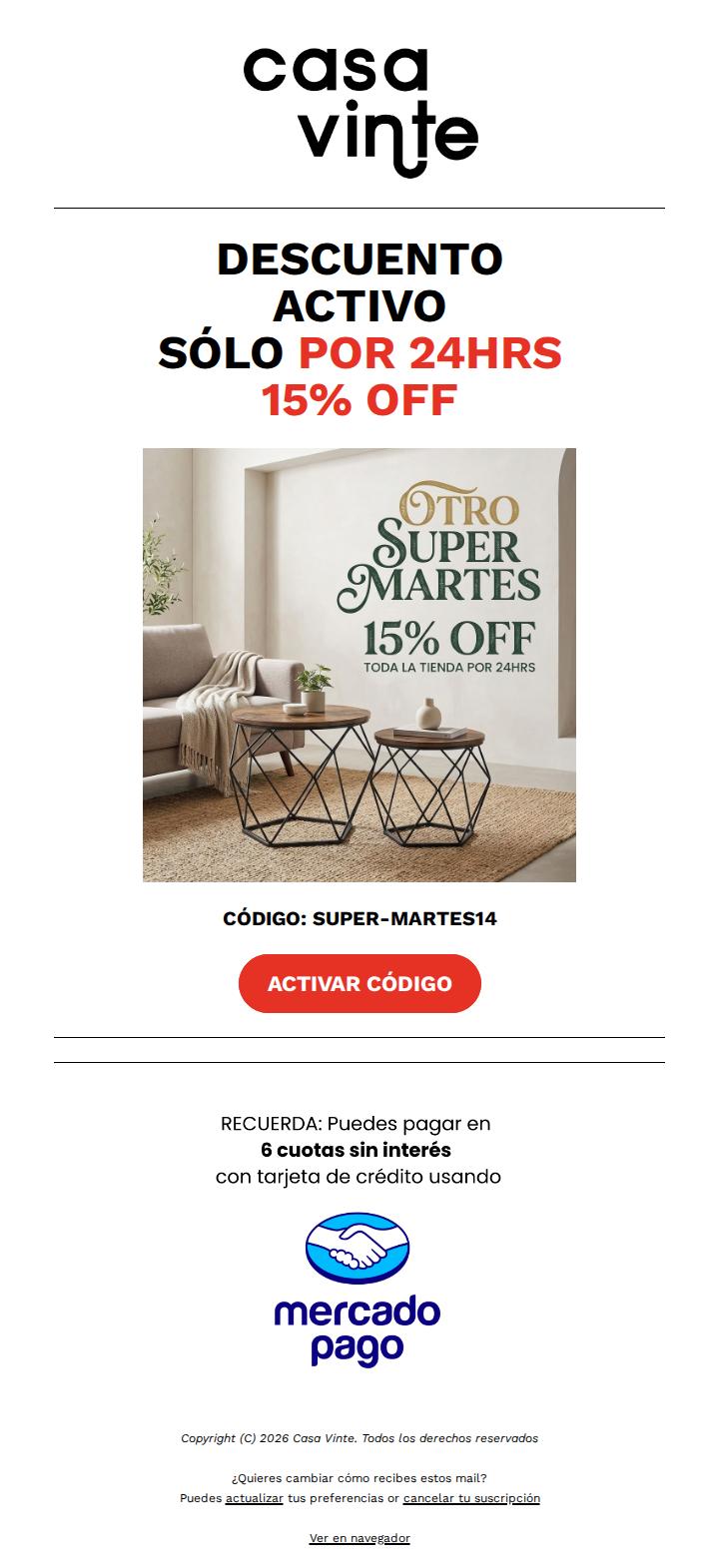 🎁 SUPER MARTES 15%OFF