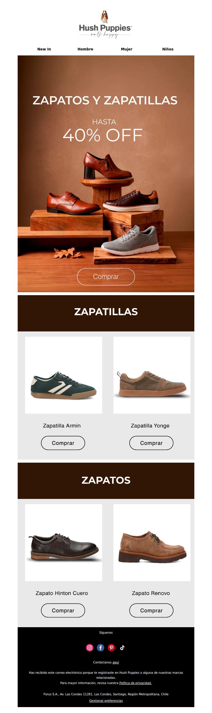 Zapatos y zapatillas hasta 40% OFF