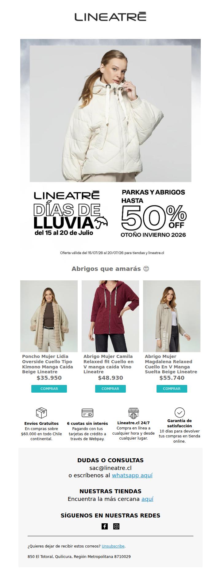 Llegaron los Días de Lluvia Lineatre 🌧️