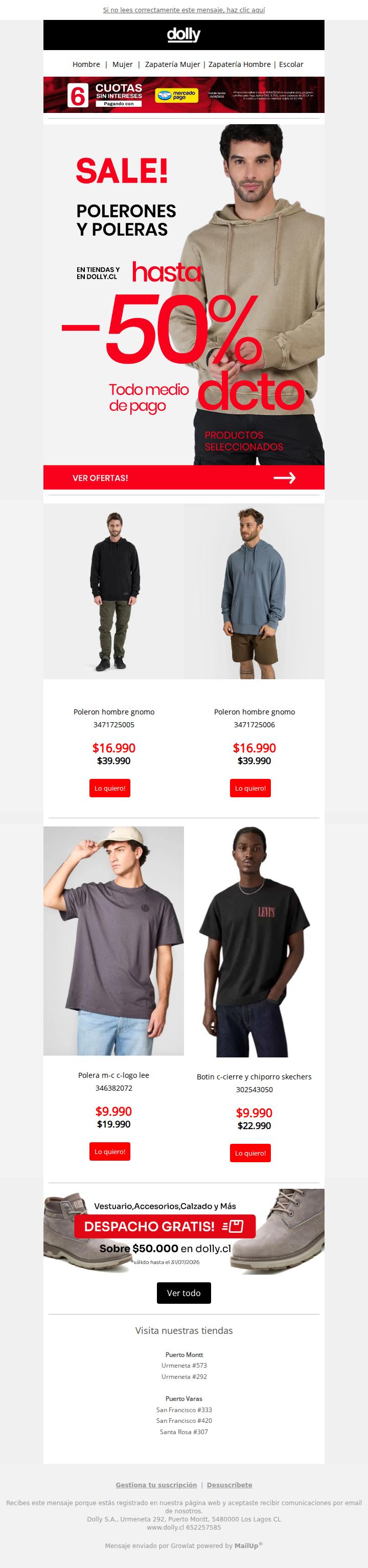 Hasta 50% dcto en polerones y poleras😱   