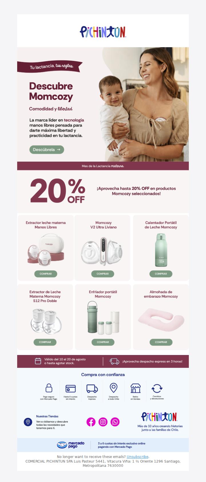 Momcozy con hasta 20% off